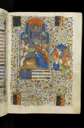 Die Jungfrau und Joseph verehren das Christkind, aus einem Stundenbuch, ca. 1418